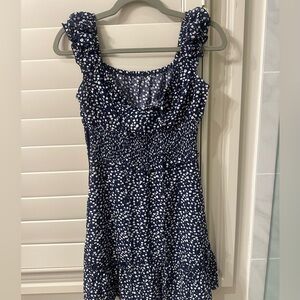 Navy Blue Polka Dot Dress